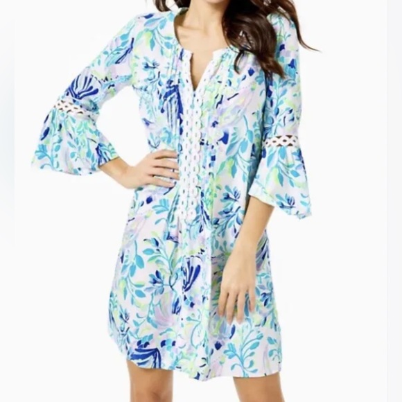 Lilly Pulitzer Dresses & Skirts - NWT Lilly Pulitzer Hollie tunic dress, Resort White Shell Beach |L